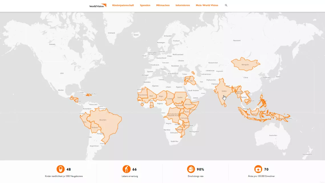 Die interaktive Weltkarte
